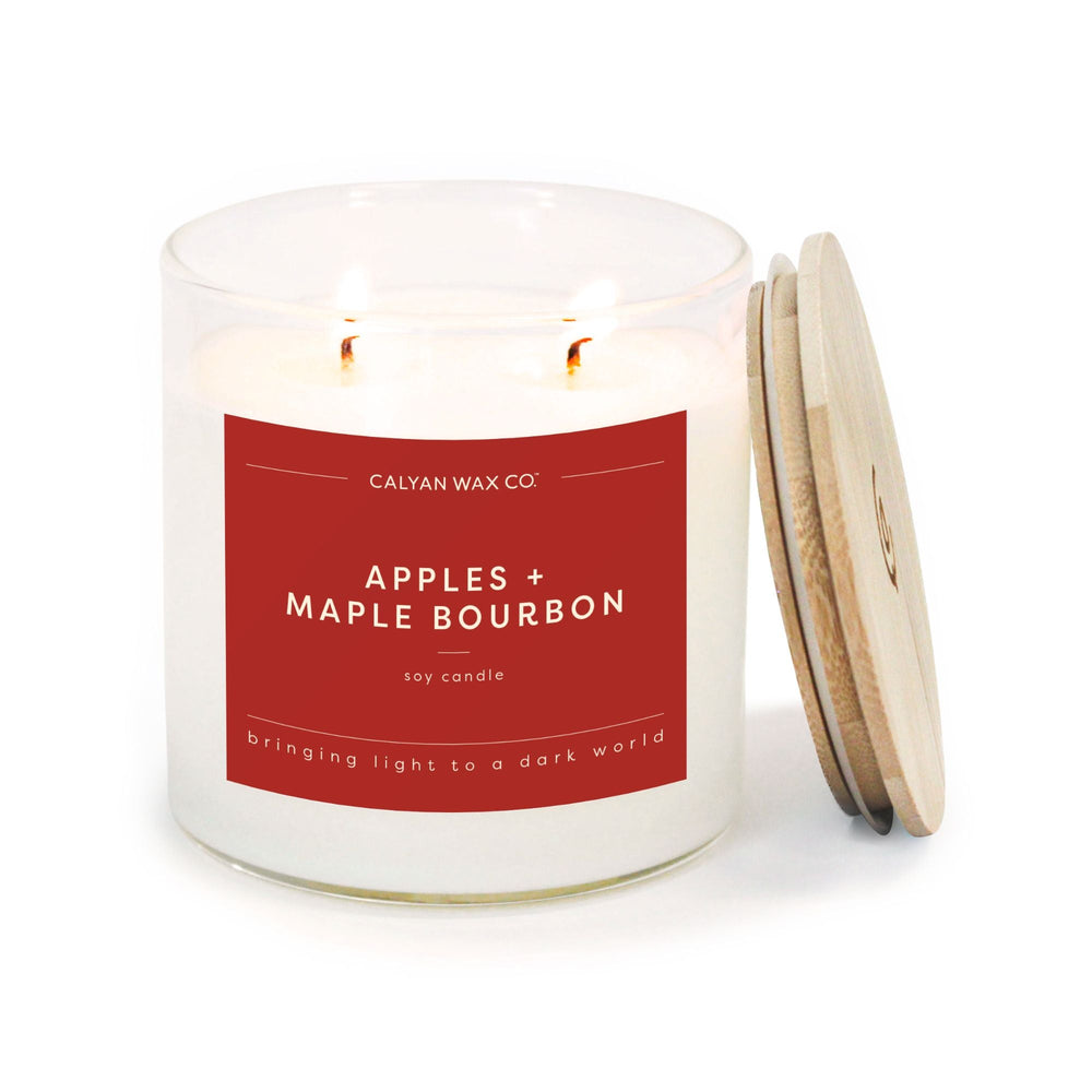 Apples + Maple Bourbon Glass Tumbler Soy Candle - Calyan Wax Co.