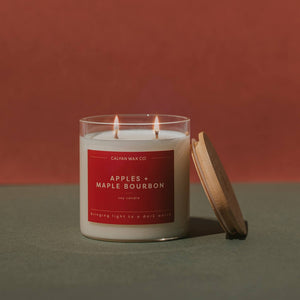 Apples + Maple Bourbon Glass Tumbler Soy Candle - Calyan Wax Co.