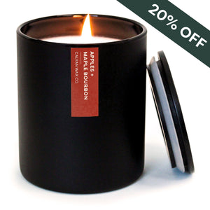 Apples + Maple Bourbon Matte Black Tumbler Soy Candle - Calyan Wax Co.