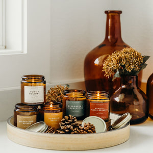 Apples + Maple Bourbon Mini Amber Jar Soy Candle - Calyan Wax Co.