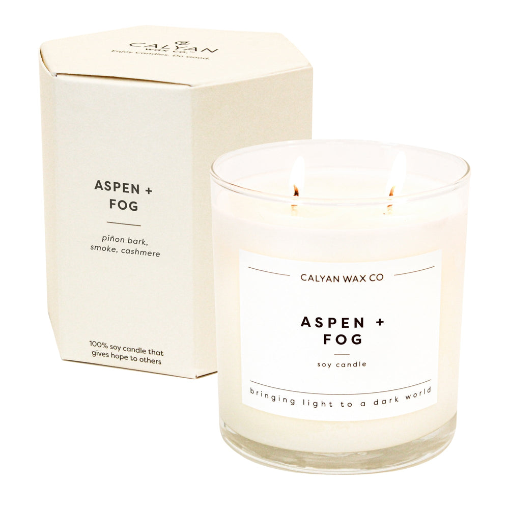 Aspen + Fog Glass Tumbler Soy Candle - Calyan Wax Co.