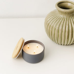 Charcoal + Sandalwood 3 - Wick Resilience Soy Candle - Calyan Wax Co.