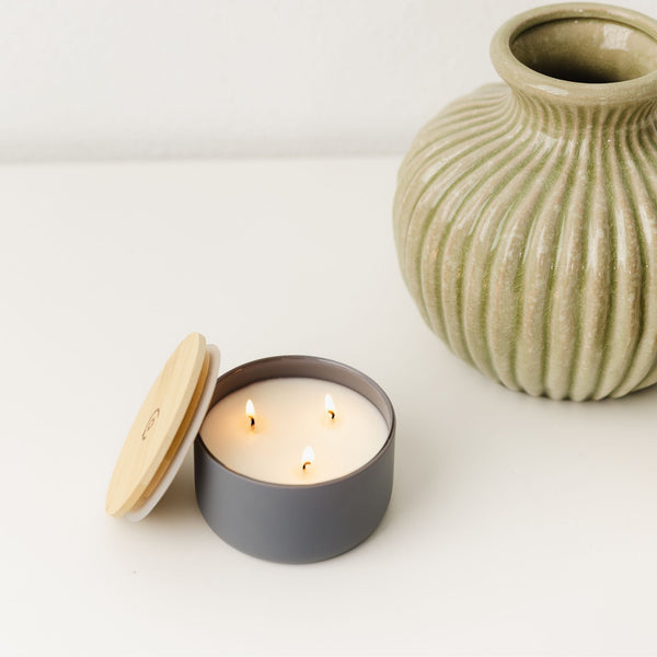 Charcoal + Sandalwood 3 - Wick Resilience Soy Candle - Calyan Wax Co.