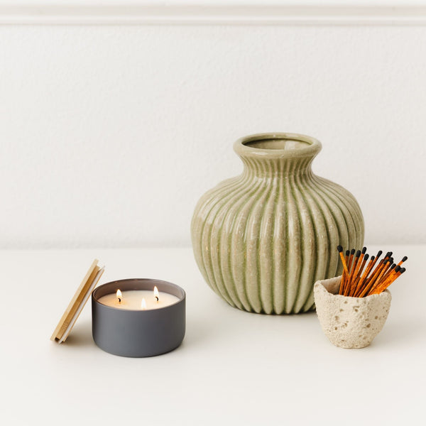 Charcoal + Sandalwood 3 - Wick Resilience Soy Candle - Calyan Wax Co.
