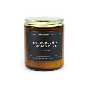 Evergreen + Eucalyptus Amber Jar - Calyan Wax Co.