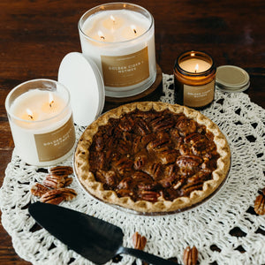 Golden Cider + Nutmeg Mini Amber Jar Soy Candle | Limited Release - Calyan Wax Co.