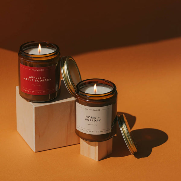 Home + Holiday Amber Jar Soy Candle - Calyan Wax Co.