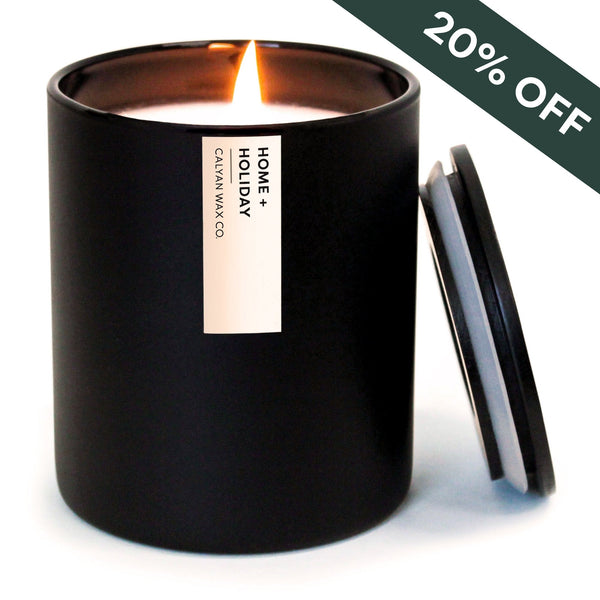 Home + Holiday Matte Black Tumbler Soy Candle - Calyan Wax Co.