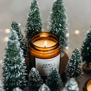 Home + Holiday Mini Amber Jar Soy Candle - Calyan Wax Co.