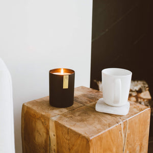 Lemon + Sage Matte Black Tumbler - Calyan Wax Co.
