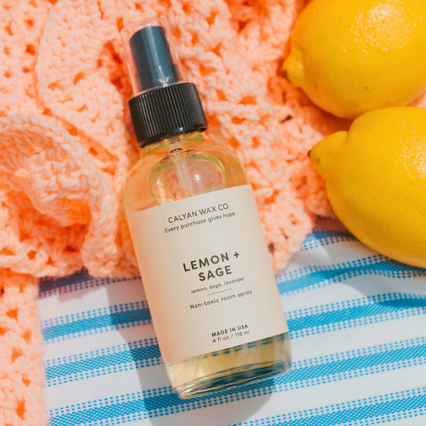 Lemon + Sage Non - Toxic Room Spray - Calyan Wax Co.