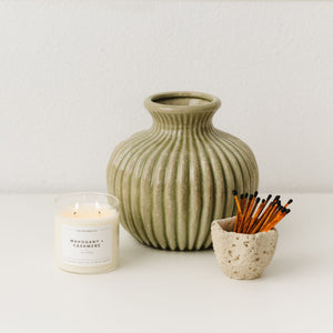 Mahogany + Cashmere Glass Tumbler Soy Candle - Calyan Wax Co.