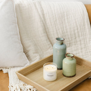 Mahogany + Cashmere Glass Tumbler Soy Candle - Calyan Wax Co.