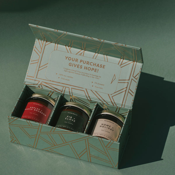 Mini Amber Jar Holiday Gift Set Soy Candle - Calyan Wax Co.