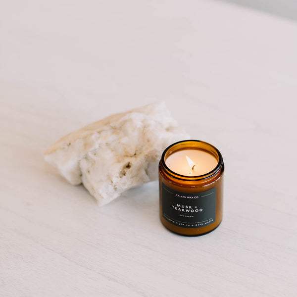 Musk + Teakwood Amber Jar - Calyan Wax Co.