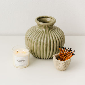 Palo Santo + Cypress Glass Tumbler Soy Candle - Calyan Wax Co.