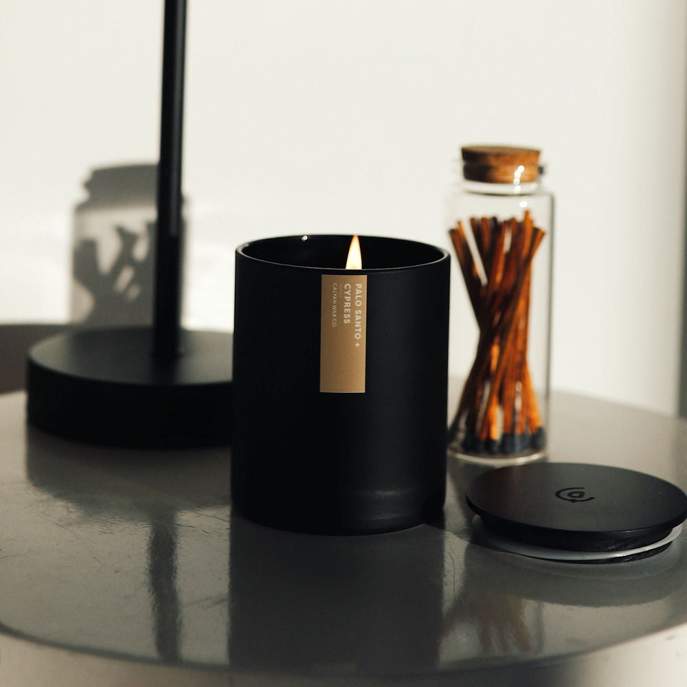 Palo Santo + Cypress Matte Black Tumbler - Calyan Wax Co.