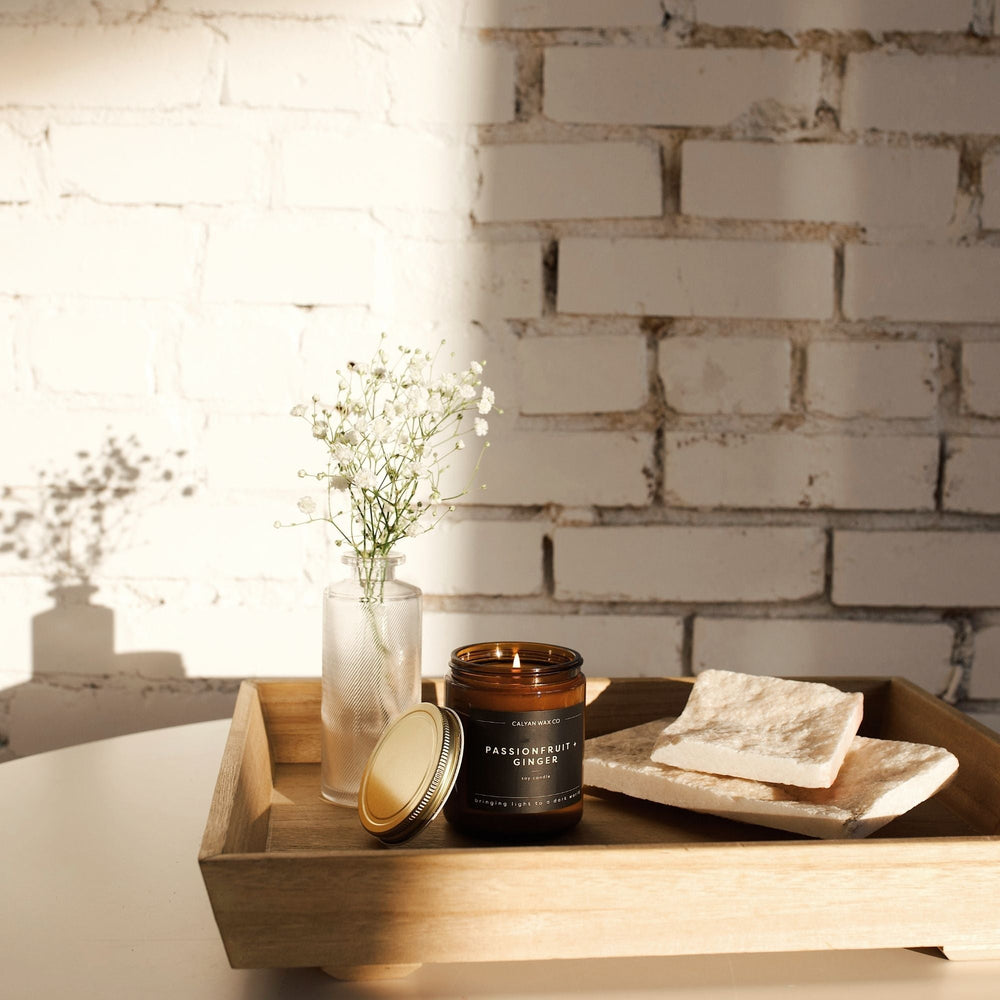 Passionfruit + Ginger Amber Jar Soy Candle - Calyan Wax Co.