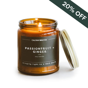 Passionfruit + Ginger Amber Jar Soy Candle - Calyan Wax Co.