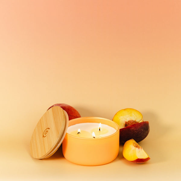 Peach + Nectar 3 - Wick Resilience Soy Candle | Seasonal Fragrance - Calyan Wax Co.