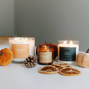 Pumpkin + Spices 3 - Wick Clear Glass Tumbler Soy Candle - Calyan Wax Co.