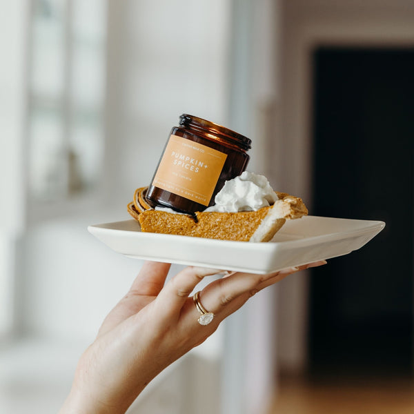 Pumpkin + Spices Mini Amber Jar Soy Candle | Limited Release - Calyan Wax Co.