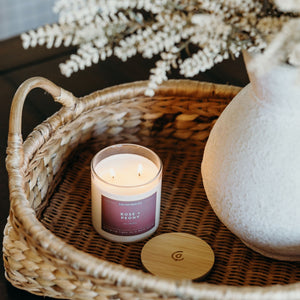 Rose + Peony Glass Tumbler Soy Candle - Calyan Wax Co.