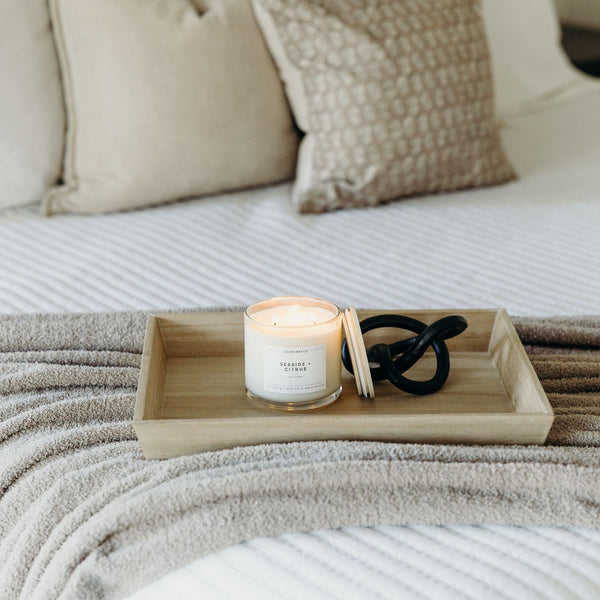Seaside + Citrus 3 - Wick Clear Glass Tumbler Soy Candle - Calyan Wax Co.