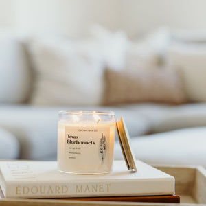 Texas Bluebonnet Glass Tumbler Soy Candle | Seasonal Fragrance - Calyan Wax Co.