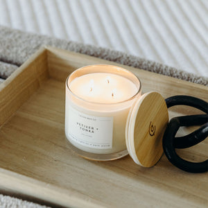 Vetiver + Tonka 3 - Wick Clear Glass Tumbler Soy Candle - Calyan Wax Co.